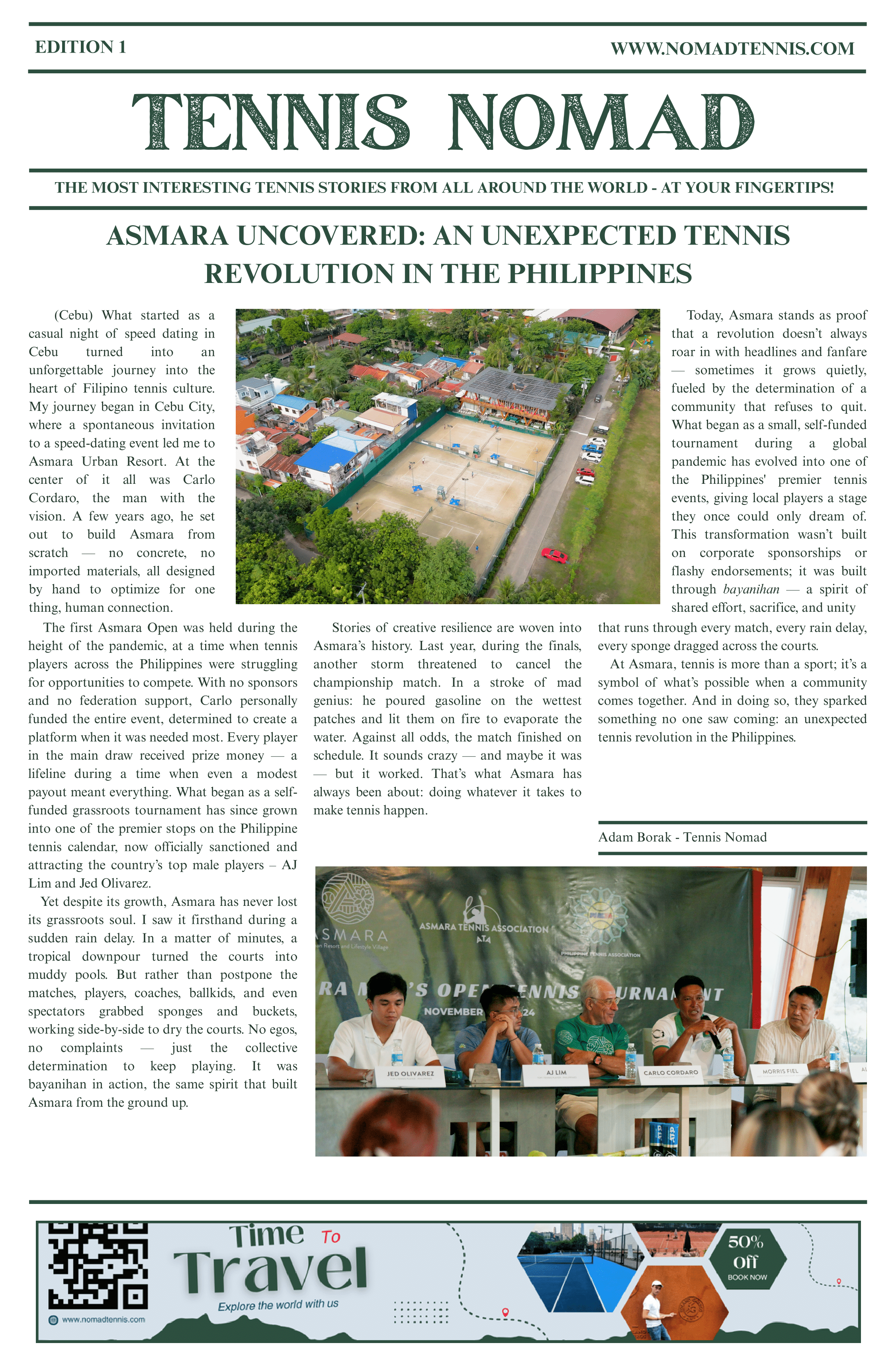 Tennis Nomad Newsletter Edition 1 cover
